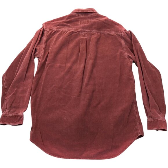 Eddie Bauer Men's Corduroy Shirt Large Long Sleeve Button Down Casual Red - Picture 2 of 9
